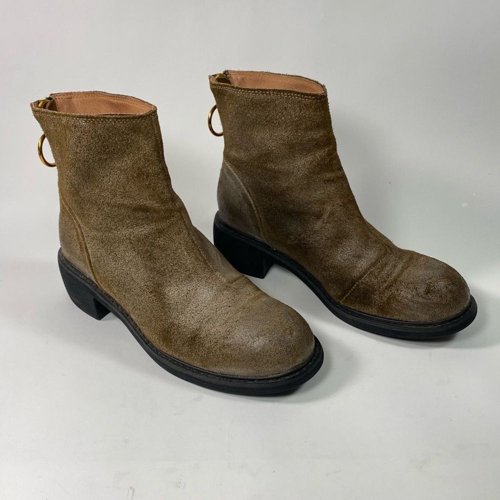 Leather ankle high booties